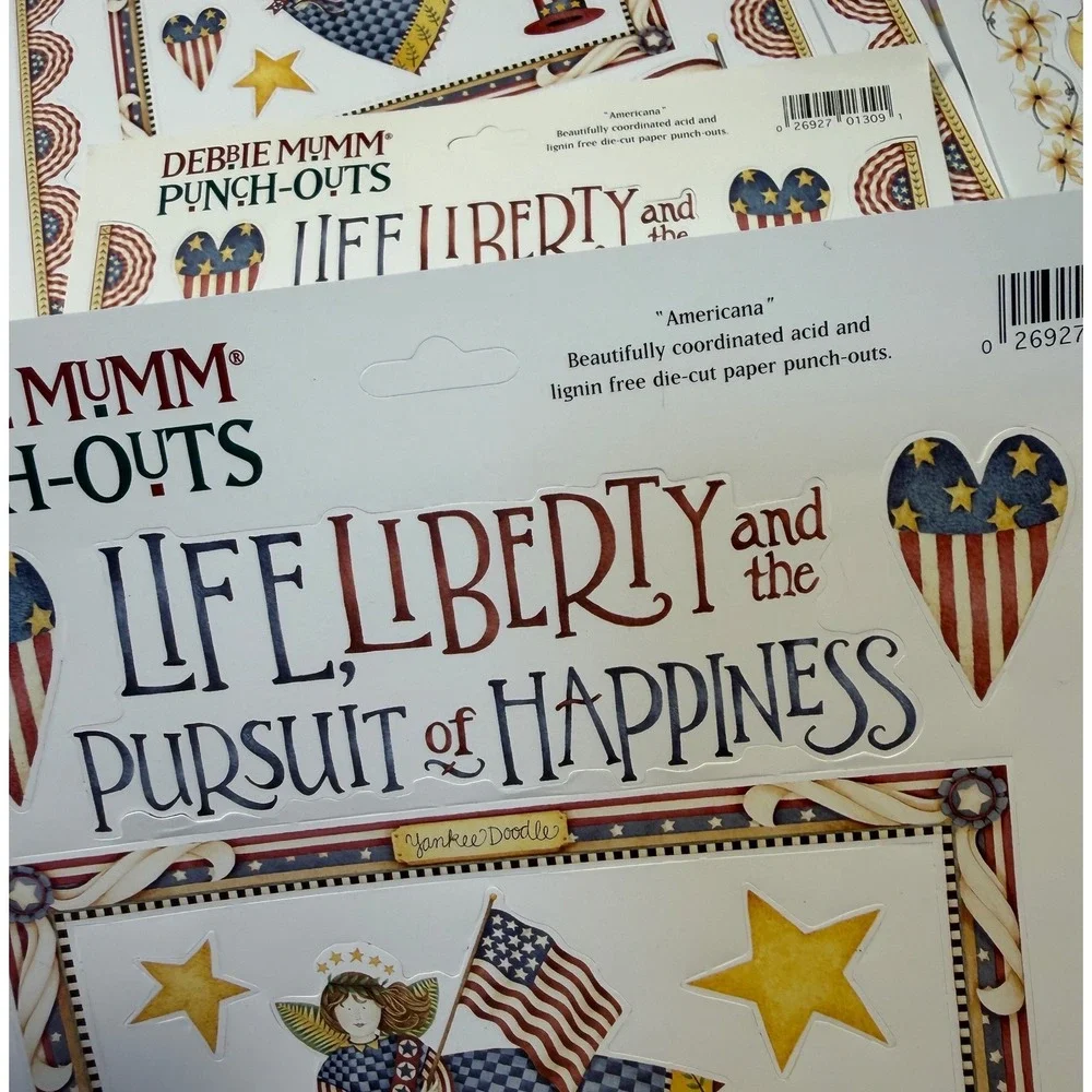 Debbie Mumm Punch-Outs Americana Easter‎ Scrapbook Die Cut Paper 6 Sheets New
